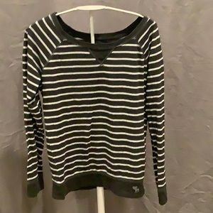 Abercrombie Kids Gray/White Stripe Shirt - Size L